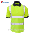 Camisa de polo fluorescente de alta visibilidad reflectante 100% poliéster Birdeye Malla transpirable camiseta de manga corta libre